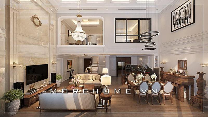 Thiết kế phòng khách liền phòng ăn đẹp
